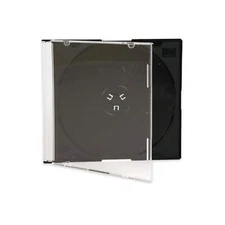 Maxtek Ultra Thin 5.2mm Slim Clear CD Jewel Case with Built in Black Tray, 10...