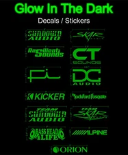 GLOW IN THE DARK Car Audio Vinyl Decal Sticker Car Bumper Sub Box Window More