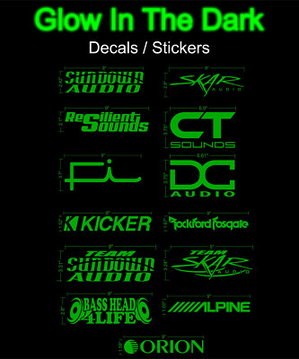 GLOW IN THE DARK Car Audio Vinyl Decal Sticker Car Bumper Sub Box Window More
