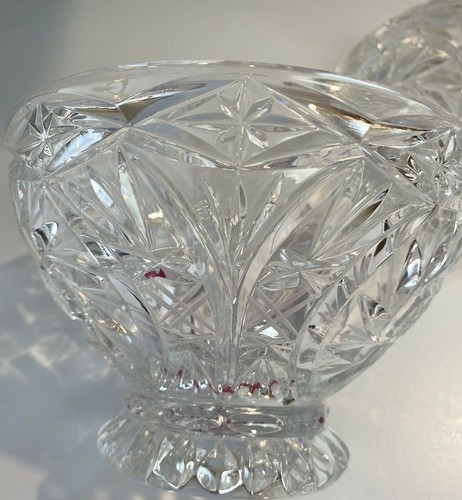 VTG Hand Cut 24% Lead Crystal Covered Candy Dish Pedestal Compote Germany - Picture 9 of 12