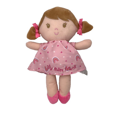 Baby Starters My Best Friend Plush Doll Pink Dress Brown Hair 11 