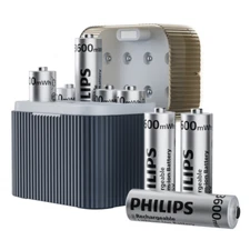Philips Rechargeable AA Batteries Lithium with Fast Charger 8 Pack 3600mWh 1.5V