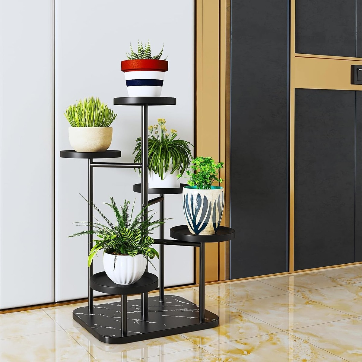 5 Tier Plant Stand Indoor Metal Flower Shelf for Multiple Plants Corner  Tall New | eBay