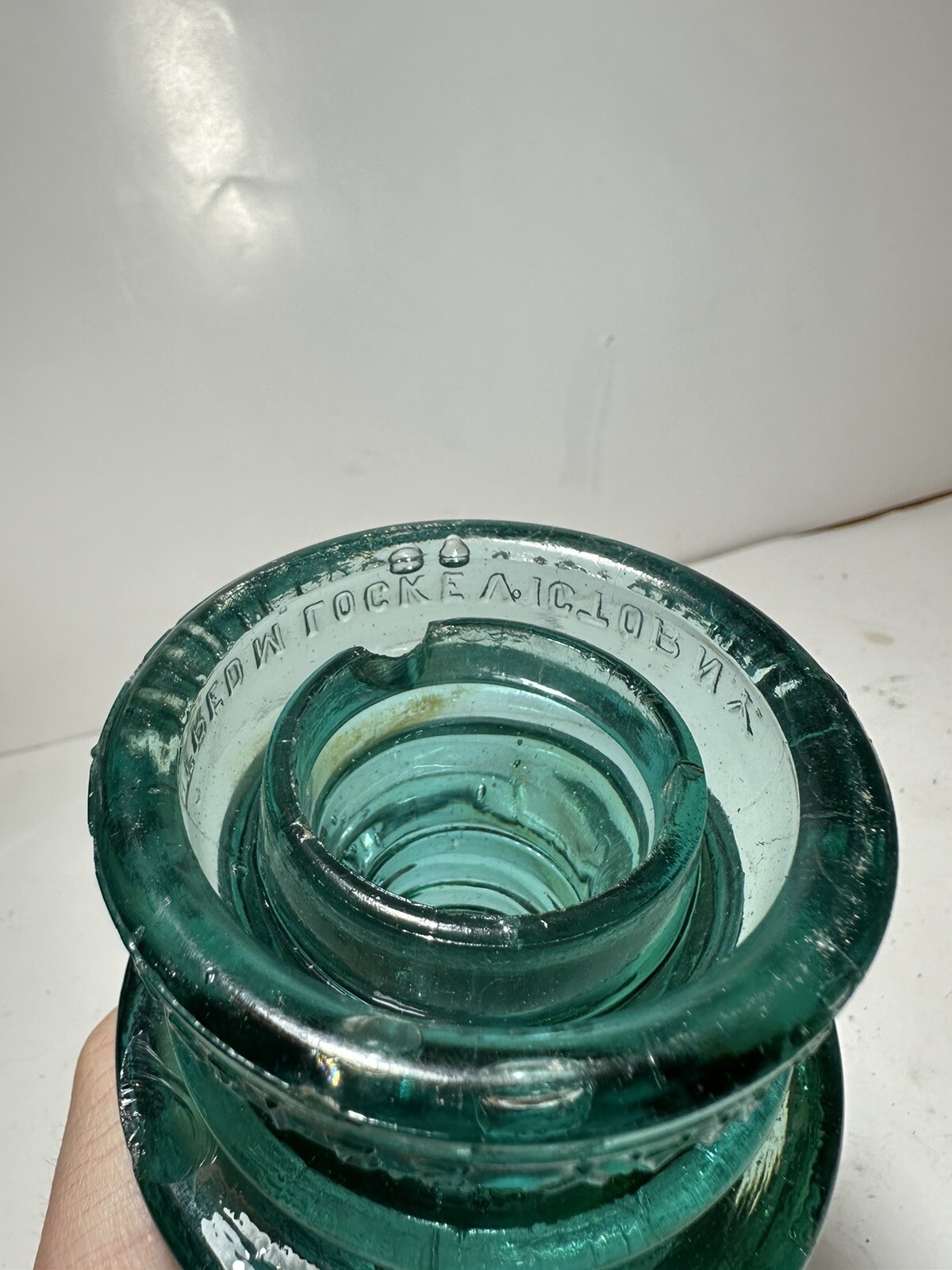 Vintage FRED M LOCKE VICTOR NY No 14 Glass Transposition Insulator eBay