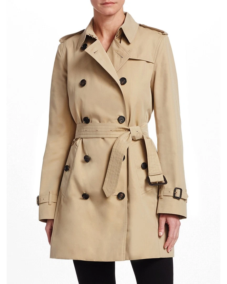 New with Tag Burberry Men Kensington Mid Length Trench Coat Honey