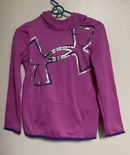 Girl's Youth M Under Armour ColdGear Fleece Pink Hoodie