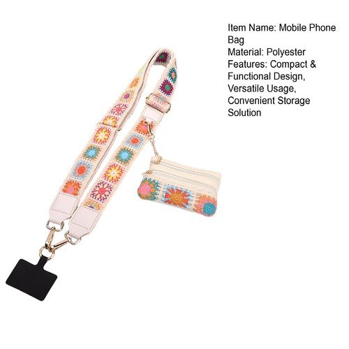 Compact Phone Essentials Holder Strap with Zippered Pouch Adjustable Lanyard - Zdjęcie 8 z 13