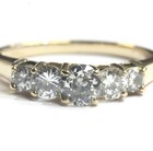GIA 14k yellow gold .88ct 5 stone round diamond engagement ring 2.8g estate 7 — photo 6