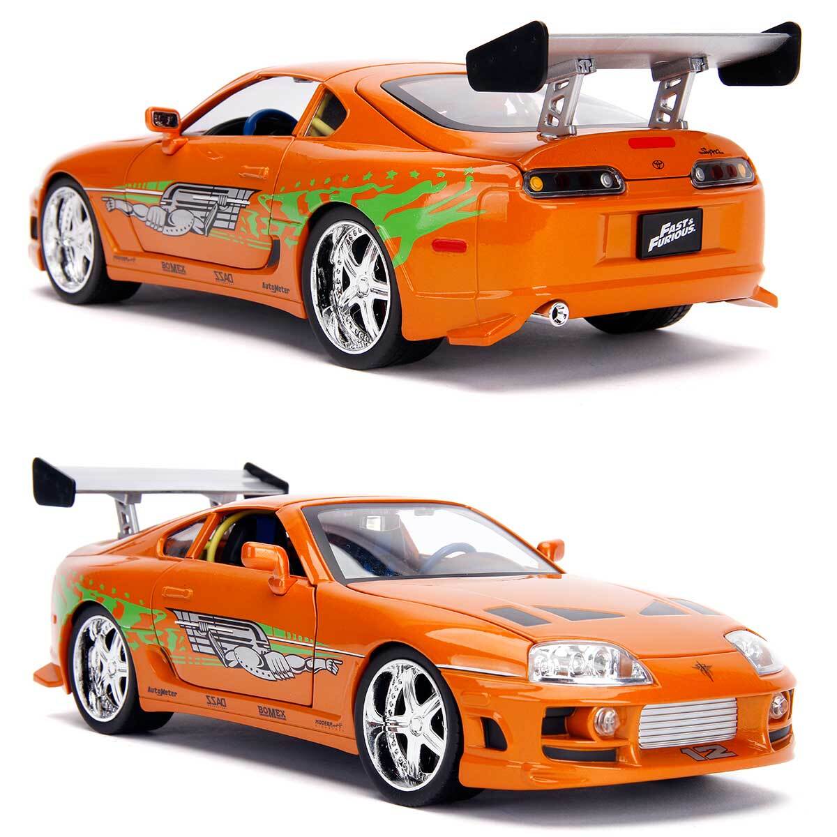 1:18 ワイスピ  Brian&#39;s Toyota Supra Fast & Furious 1:18 Toyota Supra Die-cast Car & 3