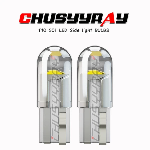 2x Blanco T10 194 W5W 501 LED Luz Lateral Interior Número Placa Bombilla Lámpara 12V