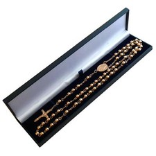 Rosary Beads in Rose Gold Steel, Rosary Necklace, First Communion, Baptism etc