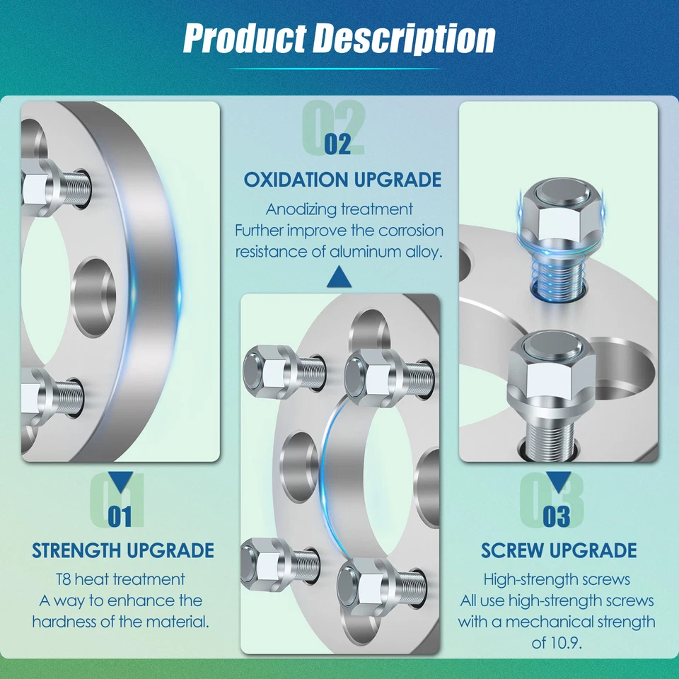 Adaptadores espaciadores de rueda 4 piezas 1" 4x100 a 4x108 12x1,5 para Scion xB xA Honda Civic Foto 3 de 4