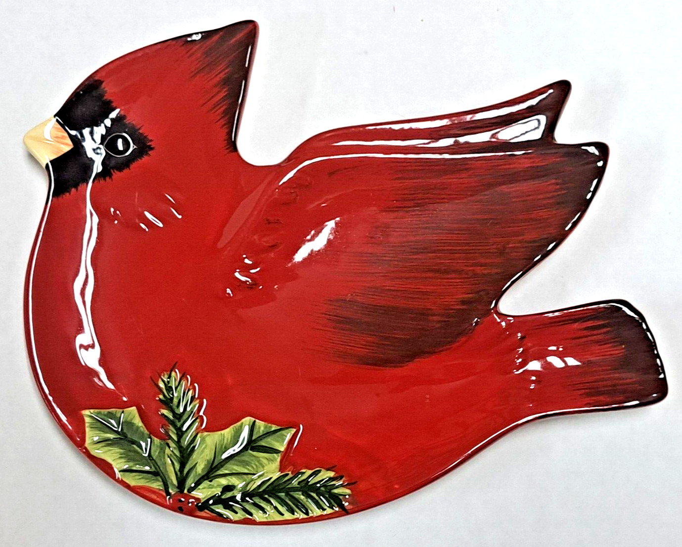 Cardinal Bird Plate Certified International Christmas Holiday