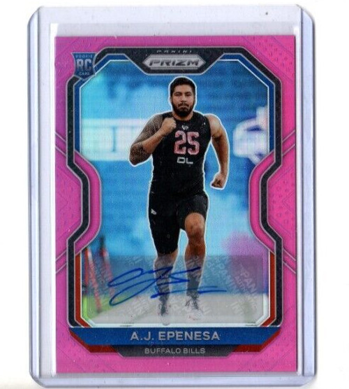 2020 Panini Prizm Pink Prizm A.J. Epenesa Autograph RC Buffalo Bills #313
