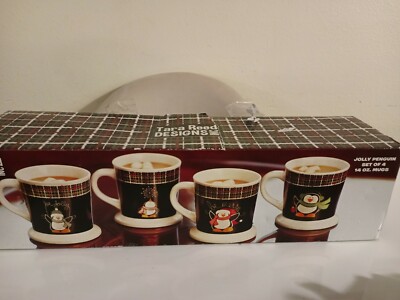 Jolly Penguin Set 4 14 OZ.Mugs