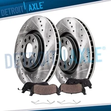 312mm Front Drilled Rotors Ceramic Brake Pads for Audi Q3 Quattro Passat Tiguan