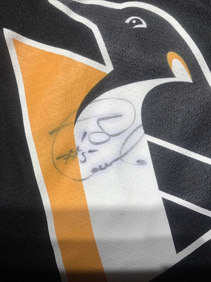 Camiseta deportiva de práctica de jugador profesional Jaromir Jagr de colección L/XL niños pingüinos (firmada no Jagr) Foto 4 de 4