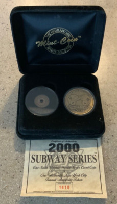 Limited Edition 2000 World Series Subway Token And Coin Mets Yankees In Case