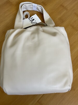 New Zara soft city bag off white medium size