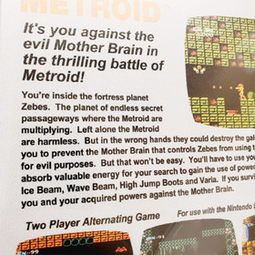 Metroid box art metal sign 8x12 inch Samus Aran NES retro game room wall d&eacute;cor