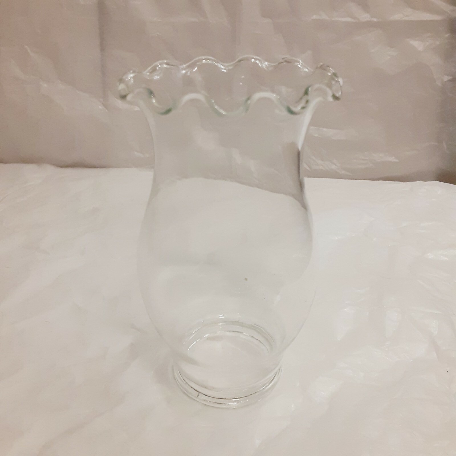 Vintage Hurricane Lamp Chimney Replacement Clear Glass Ruffled Shade eBay