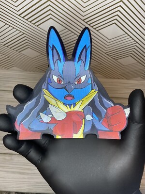Pokemon Lucario & Mega Lucario 3D Lenticular Motion Sticker Car Decal