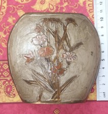 Messingvase mit Emailapplikation&nbsp; ca 10cm hoch