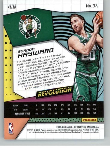 2019-20 Panini Revolution Astro #74 Gordon Hayward (ref 131980) - Picture 2 of 2