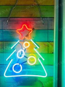 Merry Christmas.Tree Neon Light Sign Lamp Beer Pub Acrylic 14&#034; Real Glass