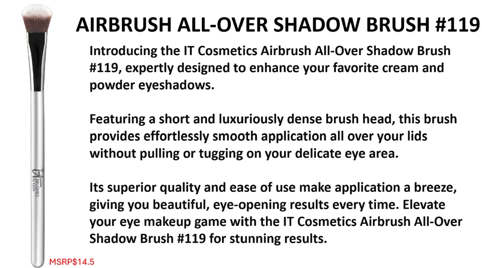AIRBRUSH ALL-OVER SHADOW BRUSH #119 NEW IN BOX - Image 2 of 2