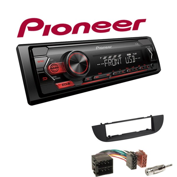 Pioneer 1-DIN Autoradio Usb Aux Android Einbauset FüR Fiat 500 500C Schwarz-image