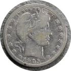 elf Barber Quarter Dollar 1905 S  K08