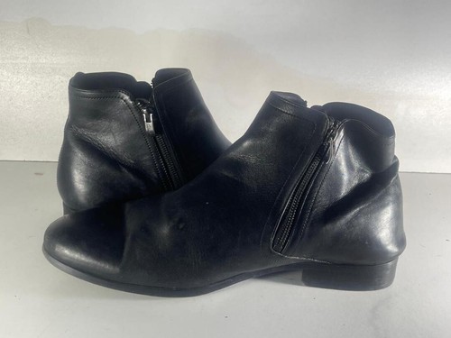 Clarks Herren Schwarz Leder Seitlicher Reißverschluss Stiefeletten Schuhe UK 10,5 EUR 45 -B8 - Bild 4 von 8