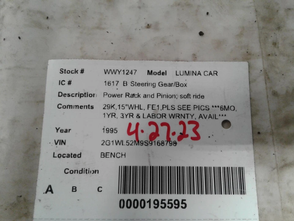 Used Rack and Pinion Assembly fits: 1995 Chevrolet Lumina car Power Rack and Pin Foto 4 de 4