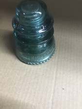 Vintage Bright Blue Glass Hemingray 42 Insulator. Marked made in the U.S.A.
