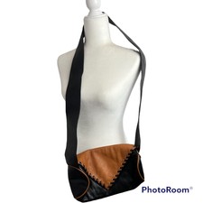 Sabina Saddle Crossbody  Leather Bag Brown And Black Nwout Tag
