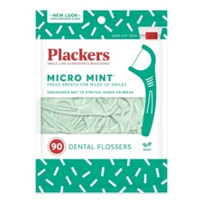 PLACKERS Micro Mint Freshens Breath, Dental Floss, 90 Pack