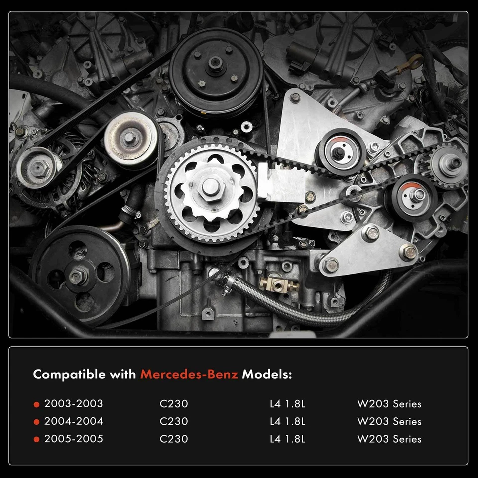 3x Serpentine Belt Drive Component Kit for Mercedes-Benz C230 2003-2005 L4 1.8L - Image 2 of 4
