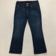True Religion Becky Bootcut Jeans Dark Wash Horseshoe Pocket Size 32 Made in USA
