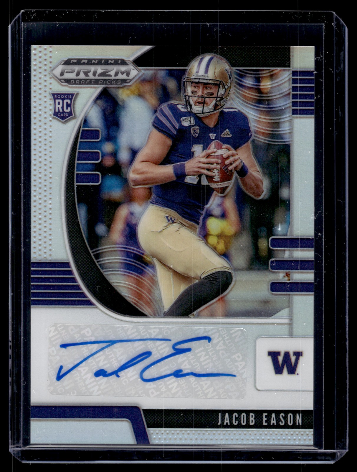 Jacob Eason 2020 Panini Prizm Draft Picks Silver Prizm Rookie Auto Card #115