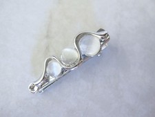 Platinum gray white stone silver metal alligator hair claw clip clamp for fine