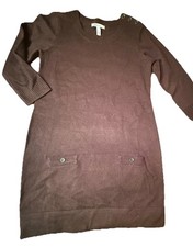 G.H. Bass Co. Women’s Sweater Knit Dress Chocolate Brown Small Pockets