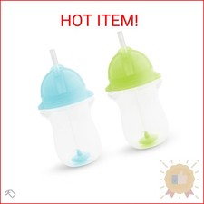 Munchkin Any Angle Weighted Toddler Straw Cups with Click Lock Lid, 10 Ounce, 2