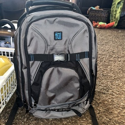 FUL UNISEX MULTI POCKET HIKING CASUAL LAPTOP BACKPACK BOOK BAG GRAY EUC