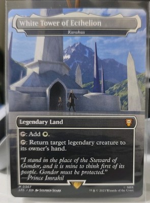 MTG White Tower Of Ecthelion (0367) *Non-Foil* Borderless Box Topper LOTR MT/NM