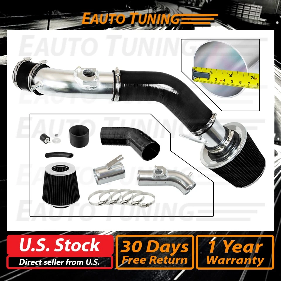 BLACK Racing Cold Air Intake Kit + Filter For 2010-2012 Mazda 3 2.5L L4 - Image 2 of 4