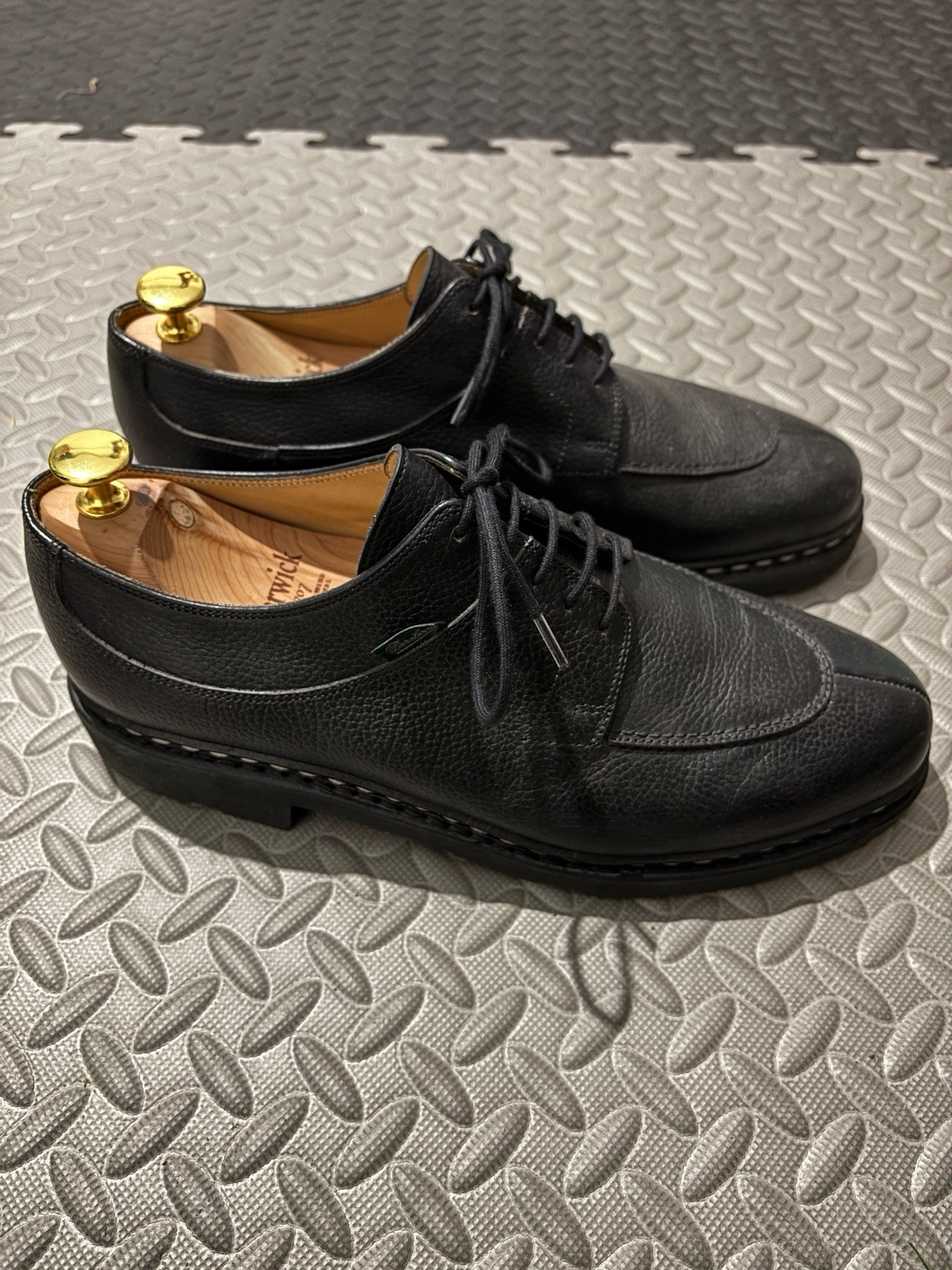 Paraboot Avignon Black Grain Leather Derby Shoes - UK 8 / US 9 / EU 42