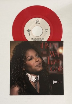 JANET JACKSON THAT'S THE WAY LOVE GOES 7'' US RED VINYL SINGLE FREE CUSTOM SLEEVE