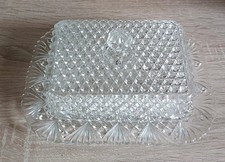 Bleikristall Butterdose mit Deckel, Butterglocke -Vintage Top Zustand