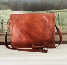 Carbon 2 Cobalt Leather Messenger Bag Waxed Canvas Crossbody Business Office